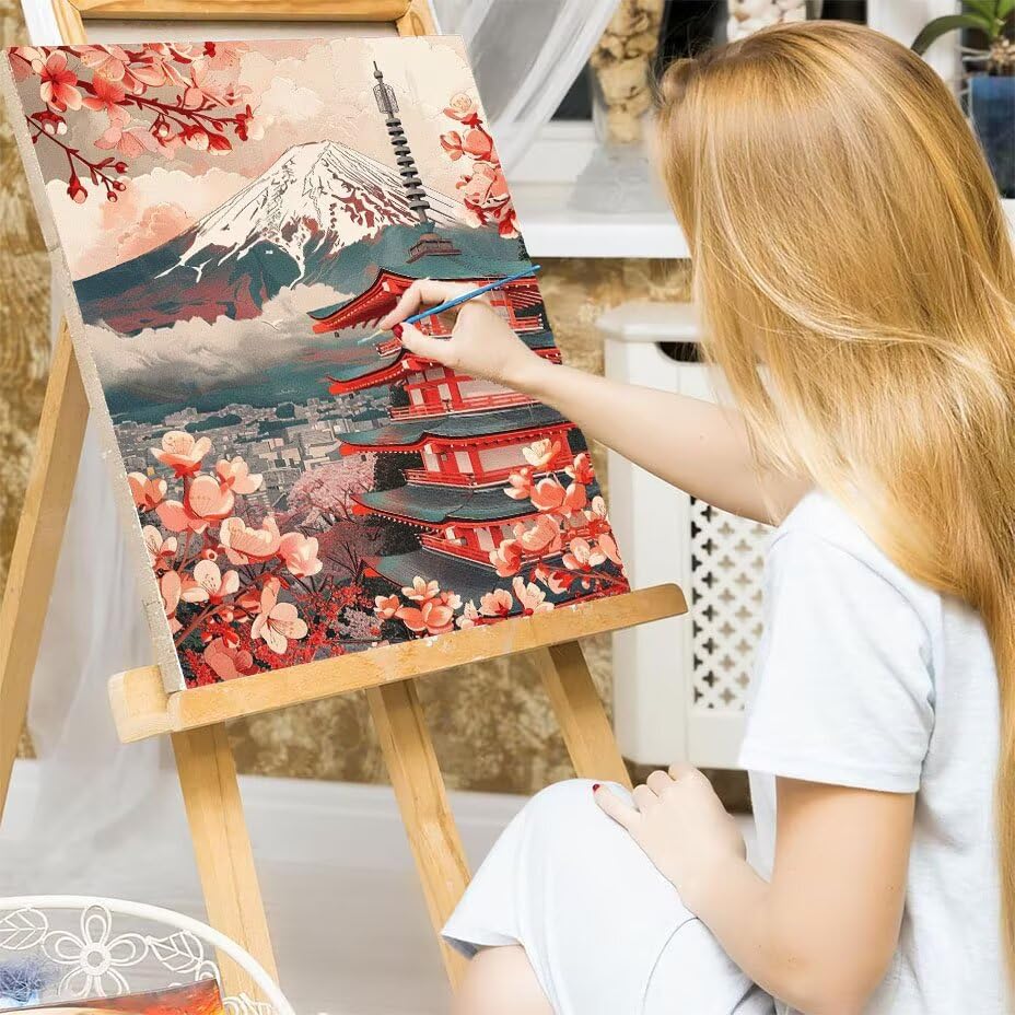 Pintar por números adultos arquitectura y montaña kit de pintura DIY 90x120cm sin marco W0-445 7