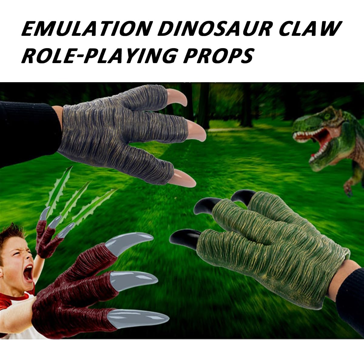 2 Piezas Garras de Dinosaurio, Juguete Garra de tiranosaurio Rex, Accesorios para Juegos de rol, Adecuado para Fiestas de Disfraces, Regalos de cumpleaños