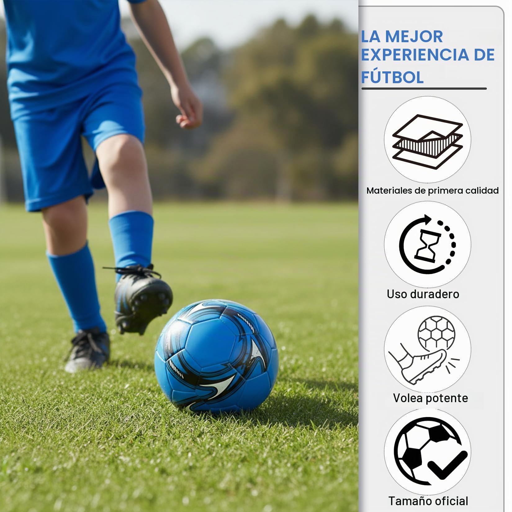 Balón fútbol Talla 5 21 cm Entrenamiento competición | Balón de fútbol talla 5 profesional para entrenamiento y partidos. Ideal para adultos y jóvenes