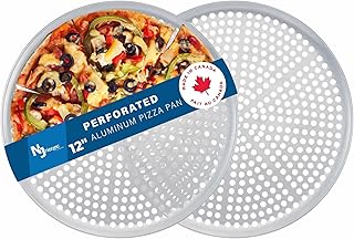 Norjac Pizza Pan with Holes, 12 Inch, 2 Pack, Restaurant-Grade, 100% Aluminum, Perforated Pizza Pan, Oven-Safe, Rust-Free.