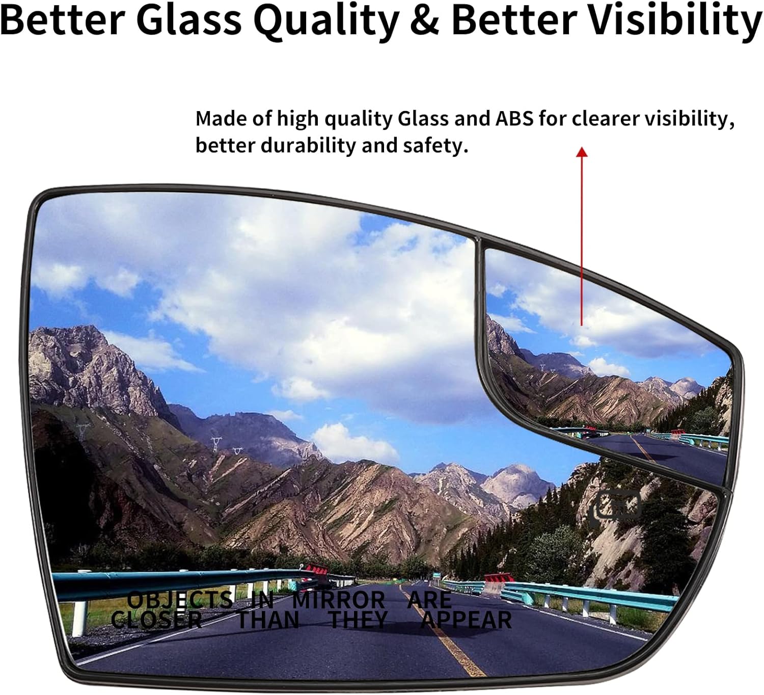 Passenger Side Mirror Replacement for Ford C-Max Hybrid 2013-2018,C-Max Energi 2013-2017,Escape 2013-2016 Mirrors Glass, Right Side Rear View Mirror with Power Heated FO1325159, CJ5Z 17K707 B