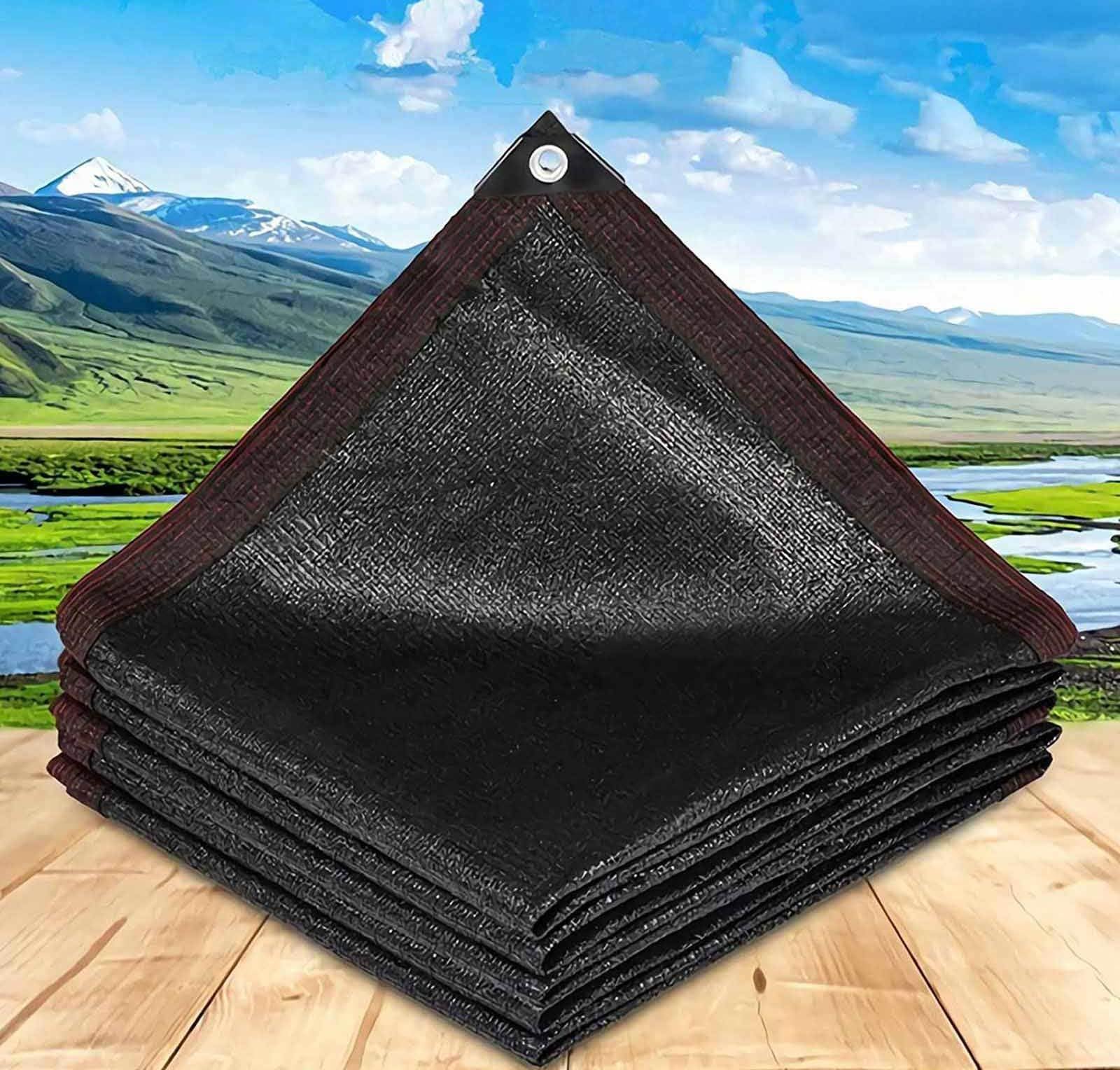 Voile d'ombrage rectangulaire anti-UV auvent étanche noir pour la pluie