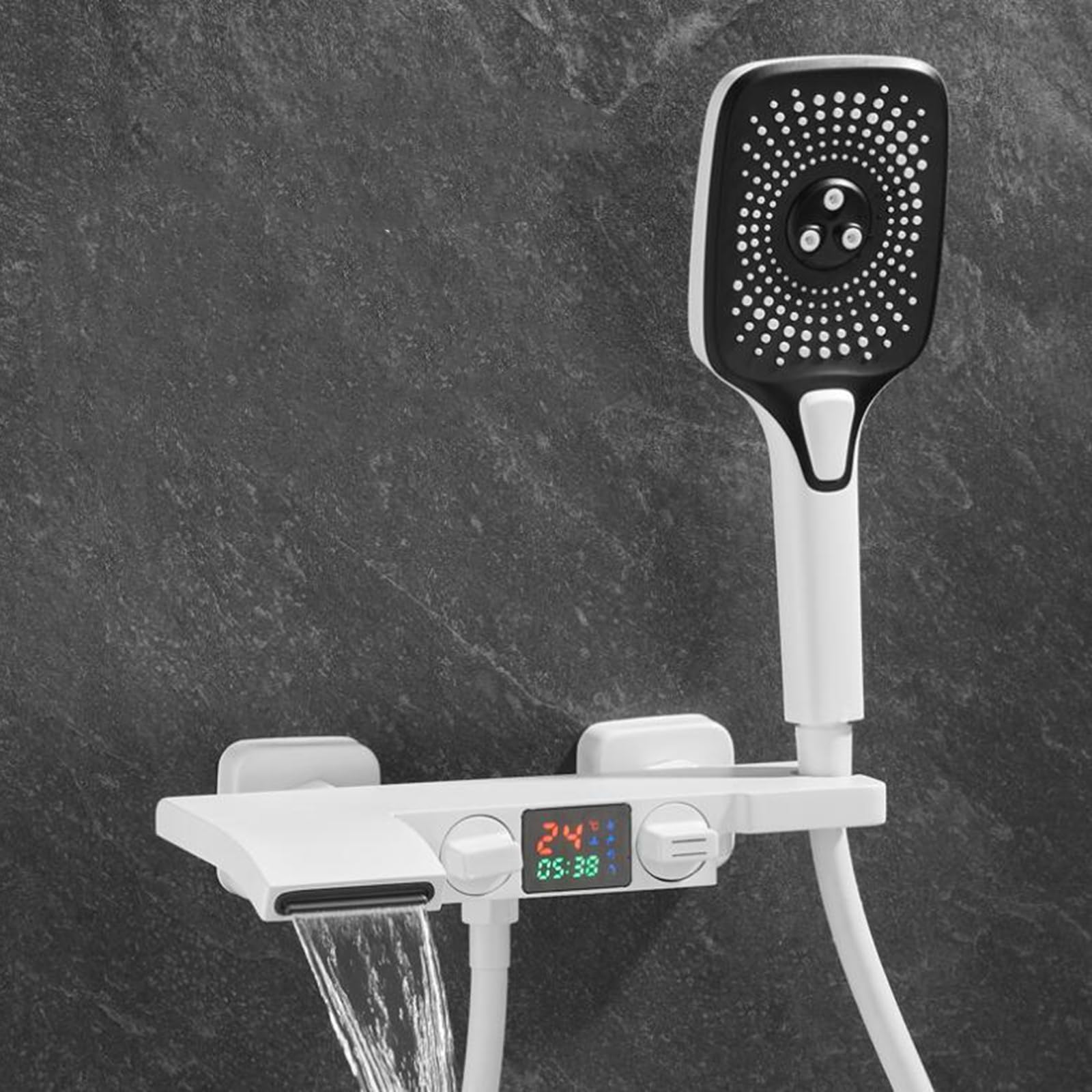 Mitigeur de baignoire cascade mécanique en laiton avec affichage digital - 7