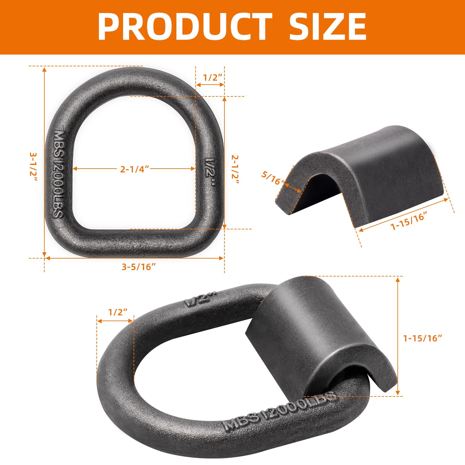 1/2 Saldatura d Anello Ancoraggio (8PCS)