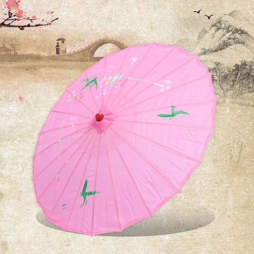 Miniatura 2 de HEALLILY Paraguas japonés chino de papel al óleo, sombrilla para bailar Umberlla, accesorios de fotografía para adultos o niños (rosa)