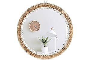 18 Inch Boho Wall-Mounted Mirror: Embrace Bohemian Chic