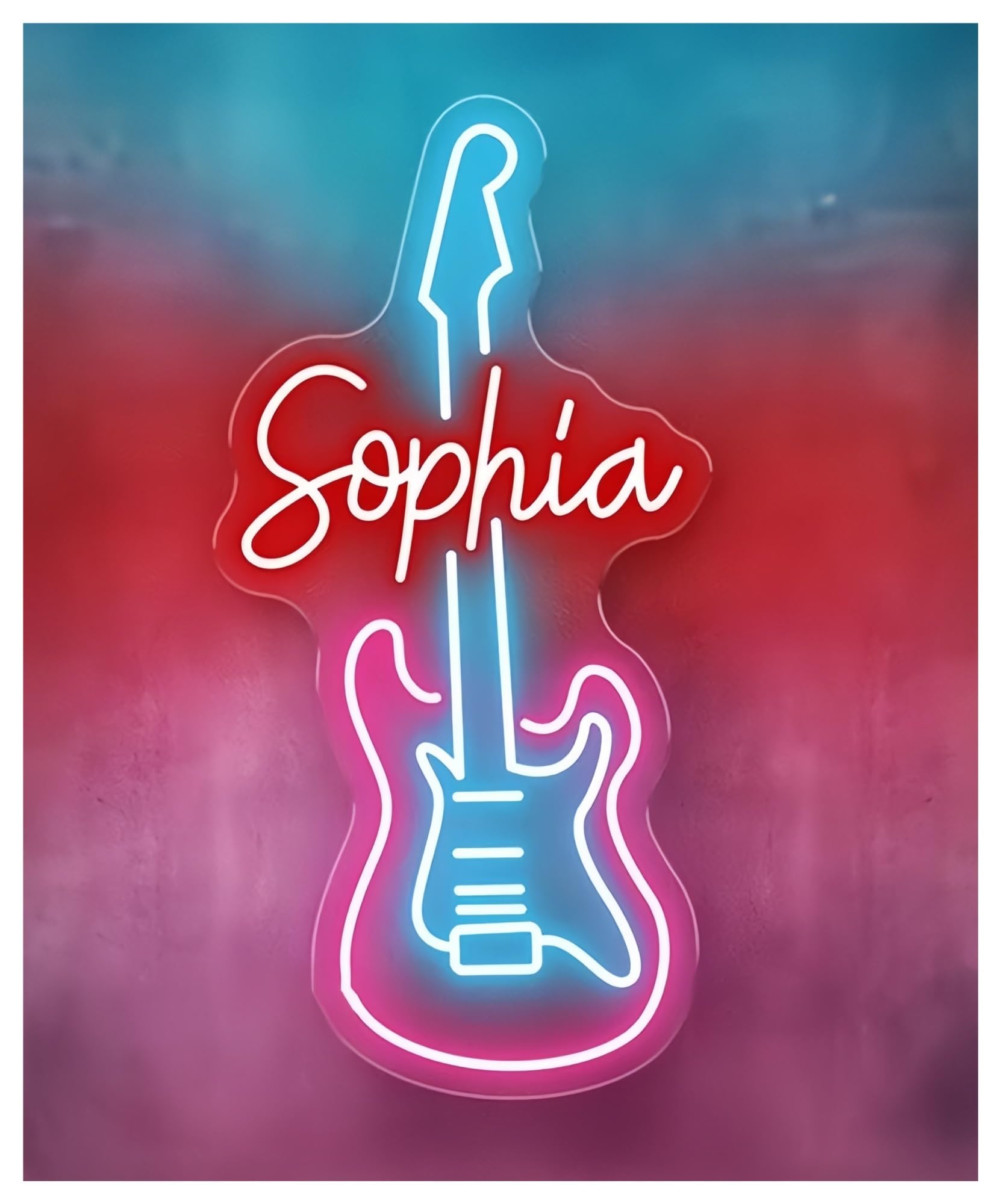 Wiszące neony artystyczne Gitara Neon Znak Elektryczna Gitara Neon Znak Gitara Zespół Pokój Bar Klub Nocny Studio Muzyczne Dekoracja Ścienna 58x28cm