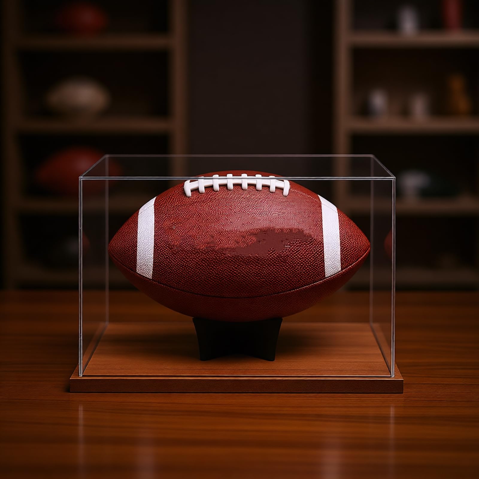 Caja de exhibición de fútbol de tamaño completo, a prueba de polvo, caja de protección, soporte para pelotas, organizador, escaparate de souvenir, balones