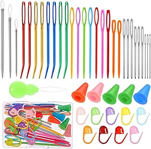 100 Bunte Kunststoff-Nähnadeln 7cm - Perfekt Für Handarbeiten & Bastelprojekte