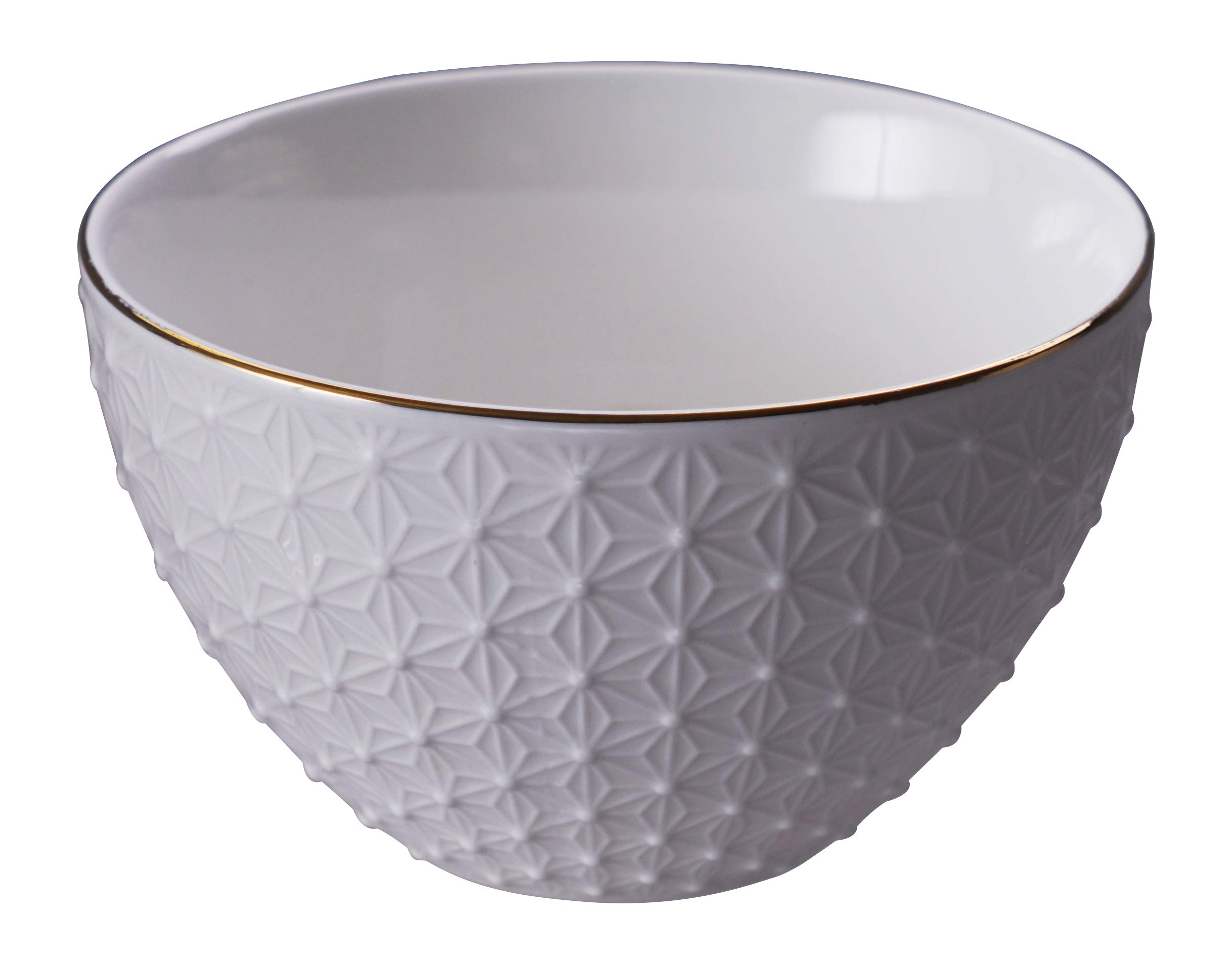 TOKYO design studio Nippon White 4-er Schalen-Set weiß, mit Gold-Rand, Ø 11,6 cm, 6,4 cm hoch, ca. 300 ml, asiatisches Porzellan, Japanisches Design, inkl. Geschenk-Verpackung