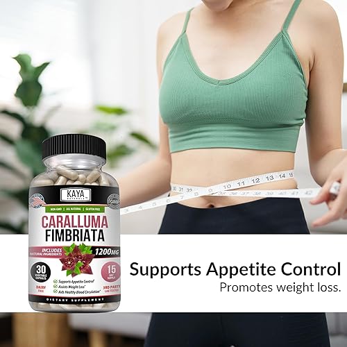 Miniatura 3 de Kaya Naturals - Suplemento Caralluma Fimbriata de 1200 mg de alta potencia  Soporte de resistencia natural de máxima resistencia, las mejores