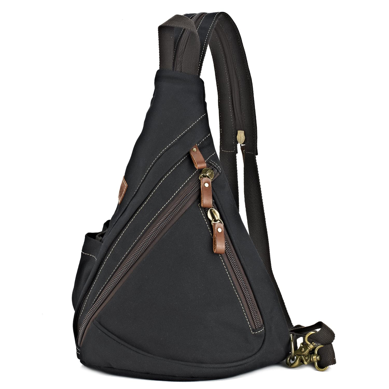 Poeyleja Canvas Sling Bag Convertible Crossbody Chest Bag Shoulder Backpack Daypack for Men Women Outdoor Cycling Travel