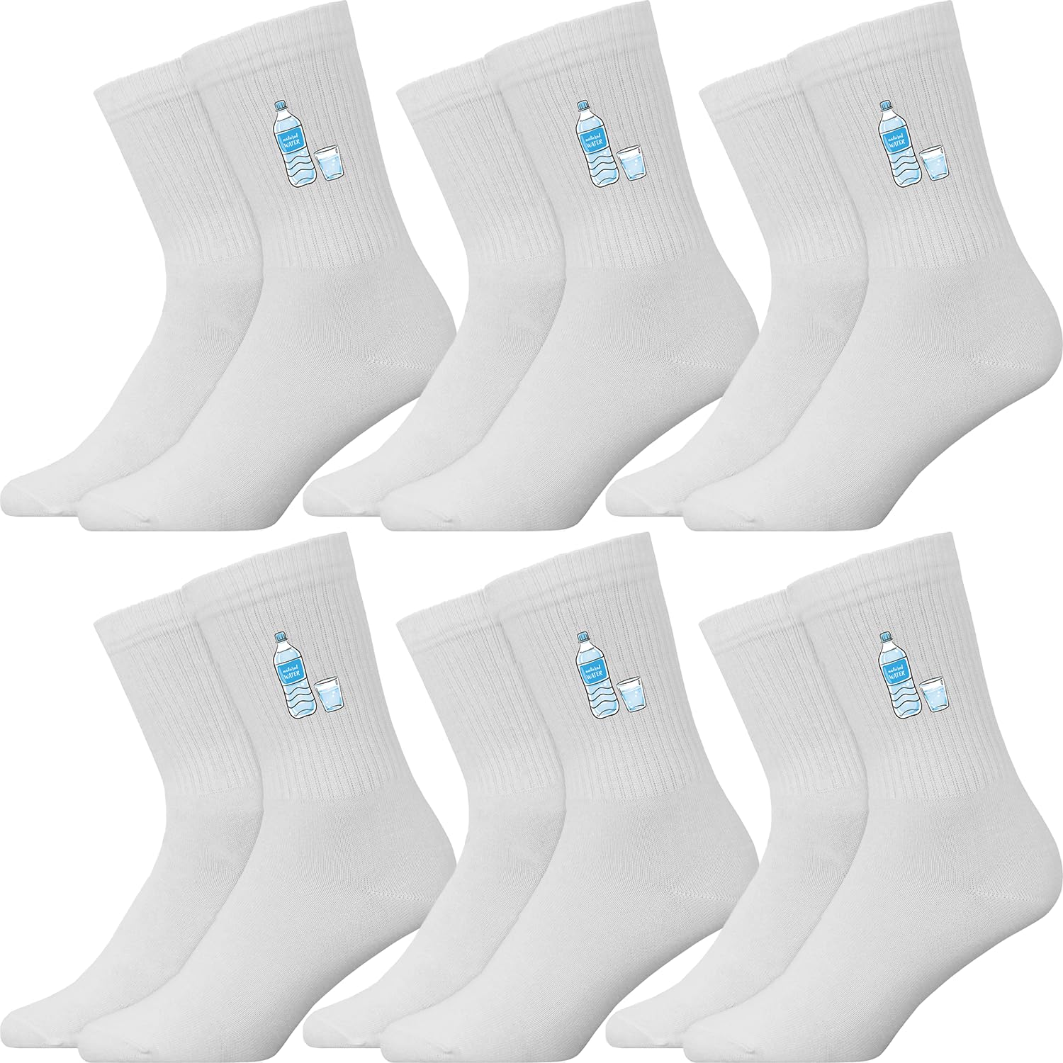 Generisch Calze sportive traspiranti per acqua minerale, calze da tennis, calze in cotone