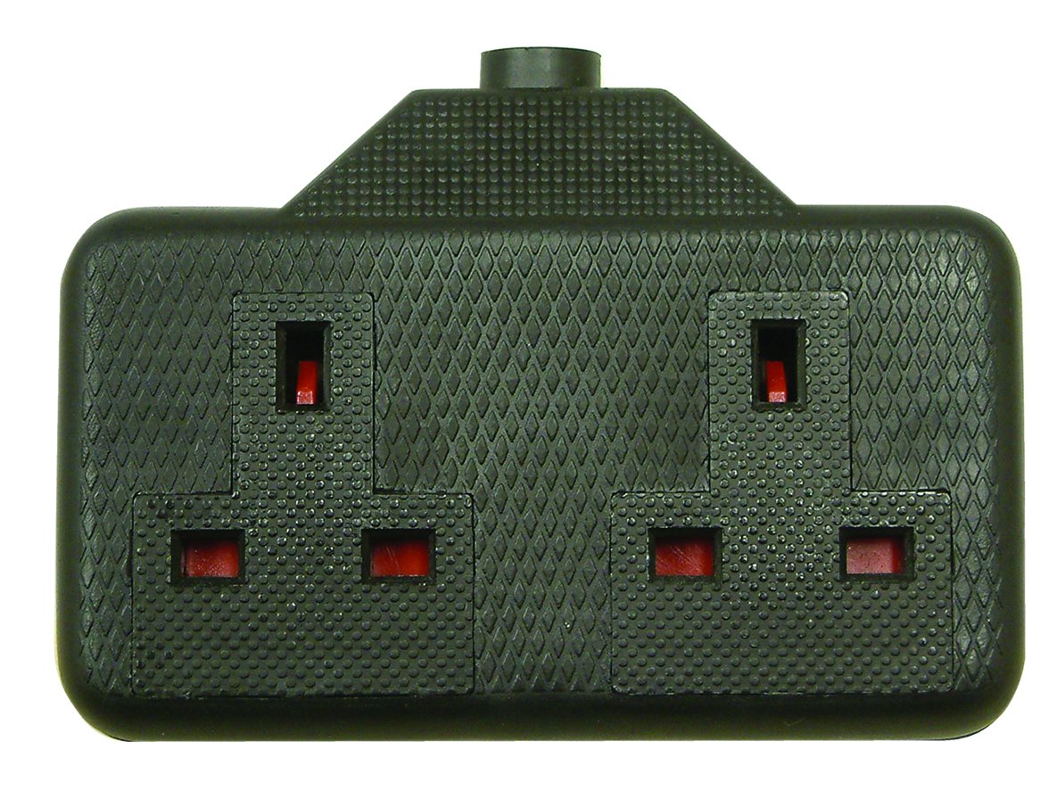 2 Gang Impact Resistant Extension Socket (Colour Black)