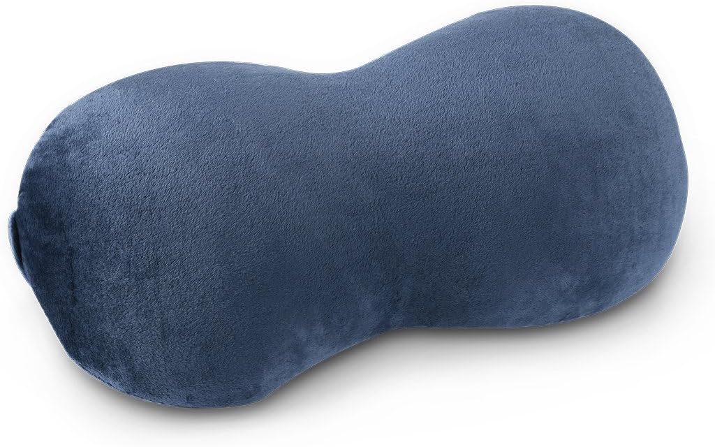 LANGRIA Infinity-Shape Car Neck Pillow Memory Foam Headrest Lumbar Support Cushion for Travel Work Commute with Removable Cover, CertiPUR-US Certified (Navy Blue)