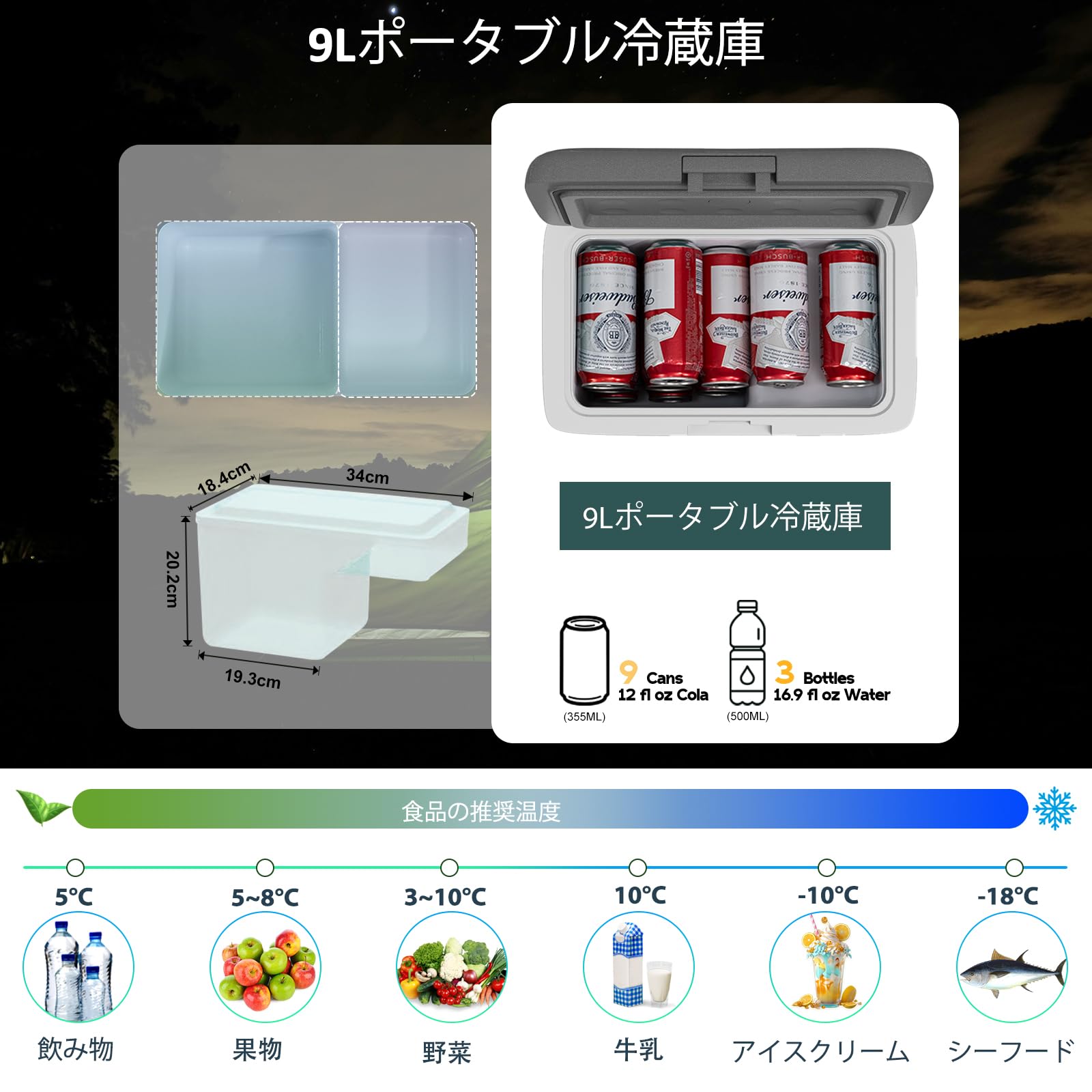 ポータブル冷蔵庫 車載冷蔵庫 車載冷蔵冷凍庫 MG9 9L 9リットル 45W Amazon.co.jp: Alpicool ポータブル冷蔵庫 車載冷蔵庫 車載冷蔵冷凍庫