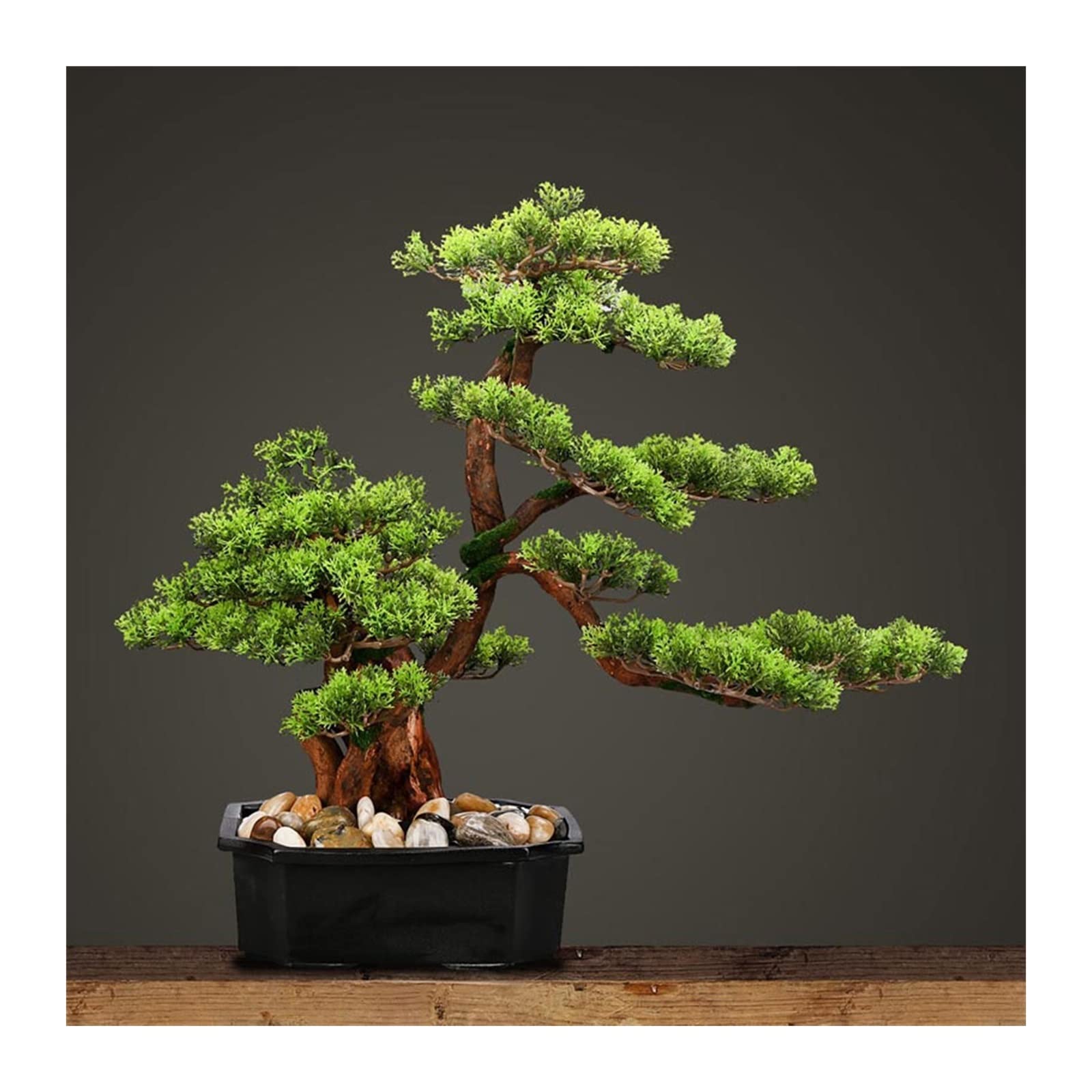 IUokLU Tree Fake Plant Artificial Bonsai Tree Fake Plants Decoration with Square Ceramic Flower Pot Indoor Potted Faux Pine Plants Bonsai Tree Potted Tree Artificial