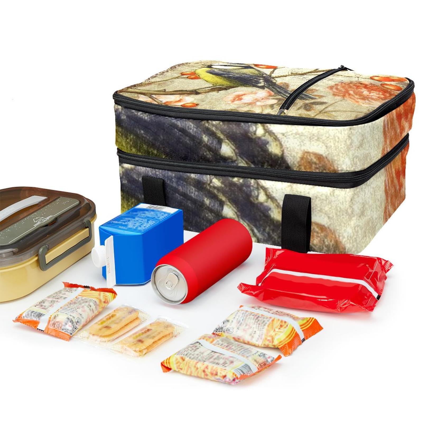 Amazon | 保冷バッグ、ランチバッグ二層クーラーバッグ、レトロな