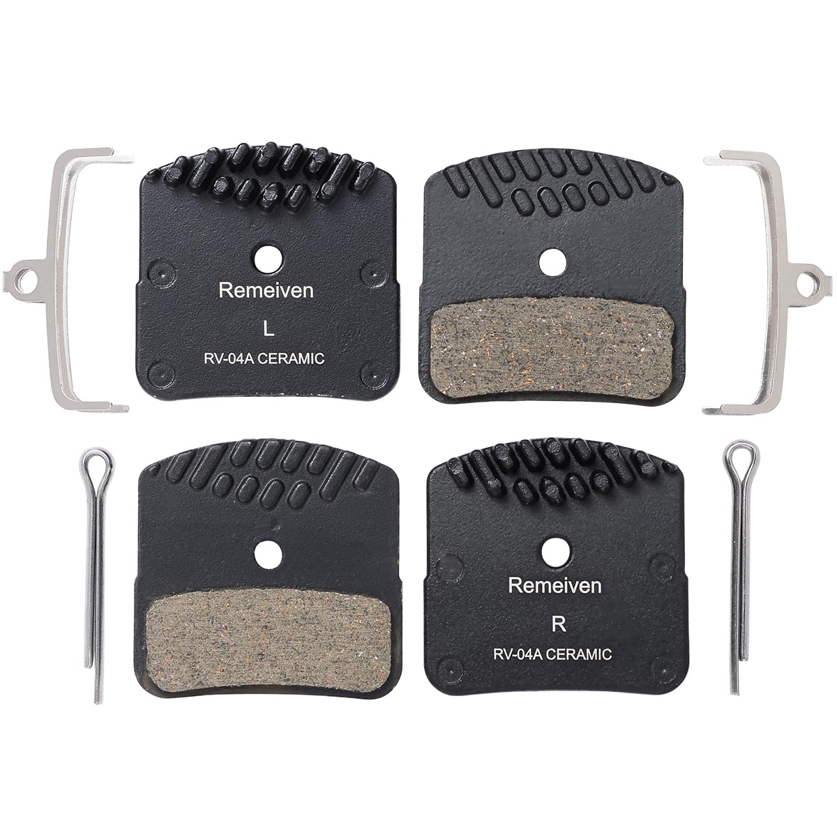 Bike Brake Pads with Cooling Fin, Bicycle Brake Pads for SHIMANO DEORE XT M8020 / ZEE M640/ SAINT M810 M820, 2pair (Ceramic)