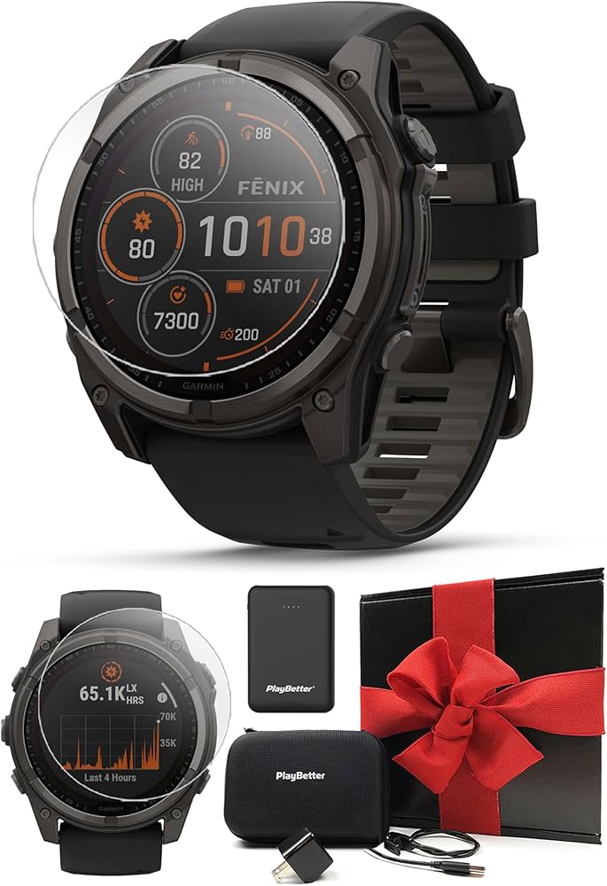 Amazon.com: Garmin Fenix 8 Solar Sapphire (51mm, Carbon Gray DLC