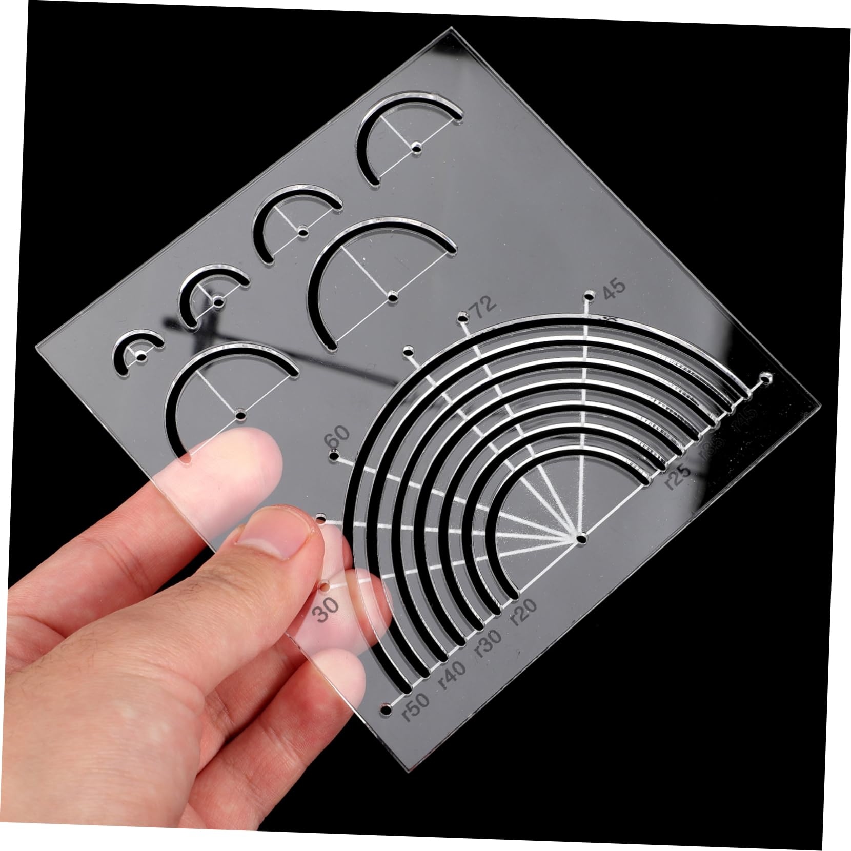 SEWACC 5piezas Regla Acrílica Semicircular Para Acolchado Plantilla De Costura Transparente Herramienta De Manualidades Para Quilting y Patchwork Para Proyectos De Costura