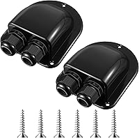 Vista 10 de Enhon Paquete de 2 prensaestopas solares de entrada de cable, resistente a la intemperie, carcasa de entrada de cable doble para todo