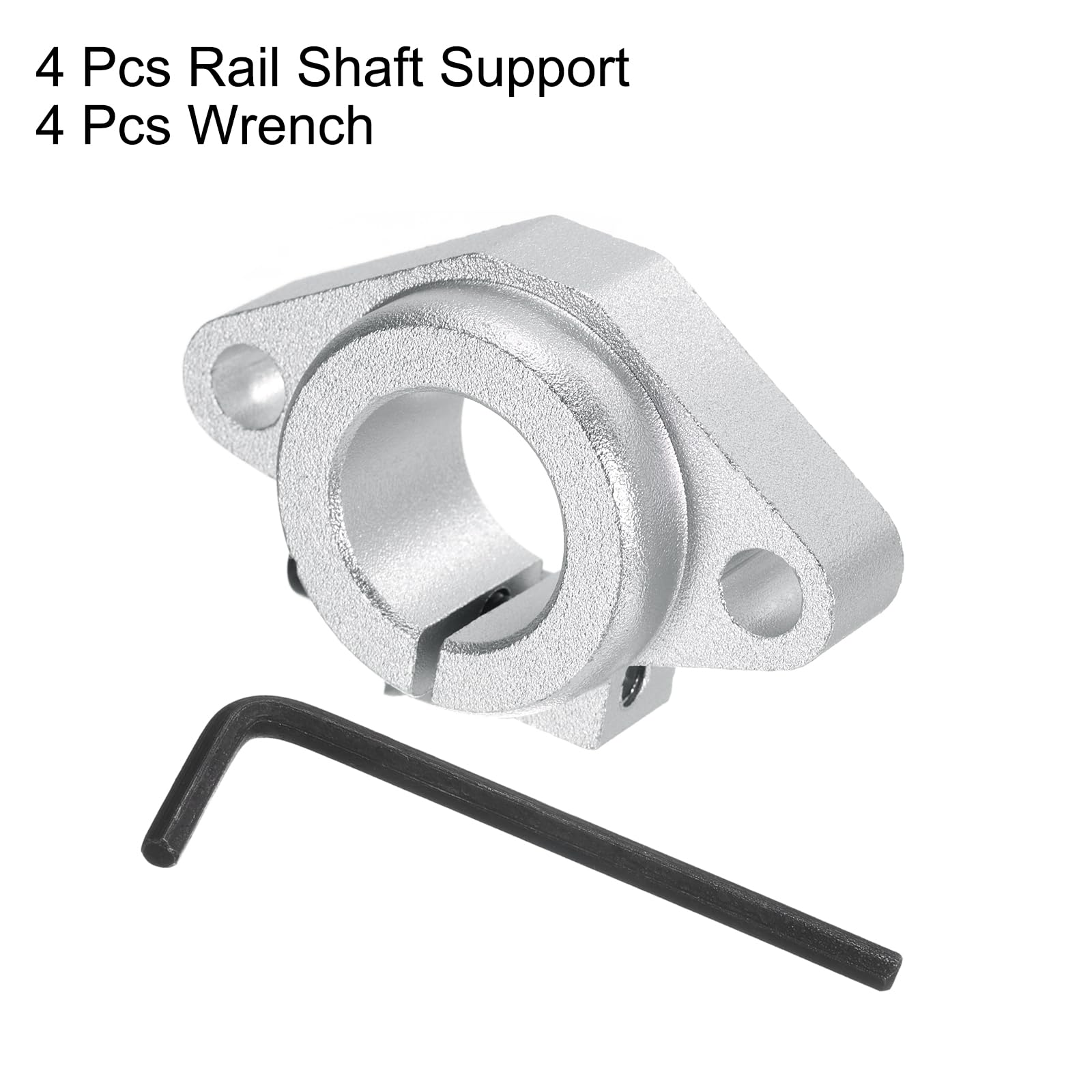 QUARKZMAN 4pcs SHF20 Support De Rail Lineaire En Aluminium Pour Arbre De 20mm De Diametre, Support De Montage Pour Guidage Lineaire Pour Machine CNC, Imprimante 3D, Equipement, Ton Argenté