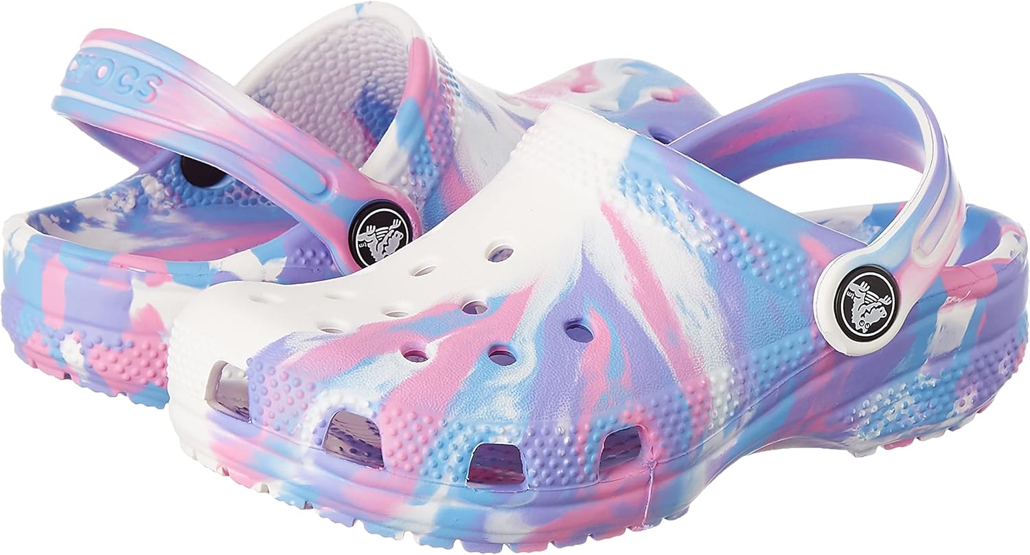 Vista 6 de Zuecos Crocs clásicos con diseño de teñido anudado marmoleado (para niños)