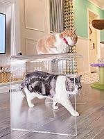 Vista 9 de Clear Transparent Acrylic End Table with Rounded Edges,18" H Compact Small Table, Acrylic Side Table Suitable for Living Room, Night Stands for