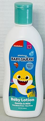 The Character Baby Shark, Loción suave para bebé, sin parabenos, sin tinte, 10 onzas líquidas