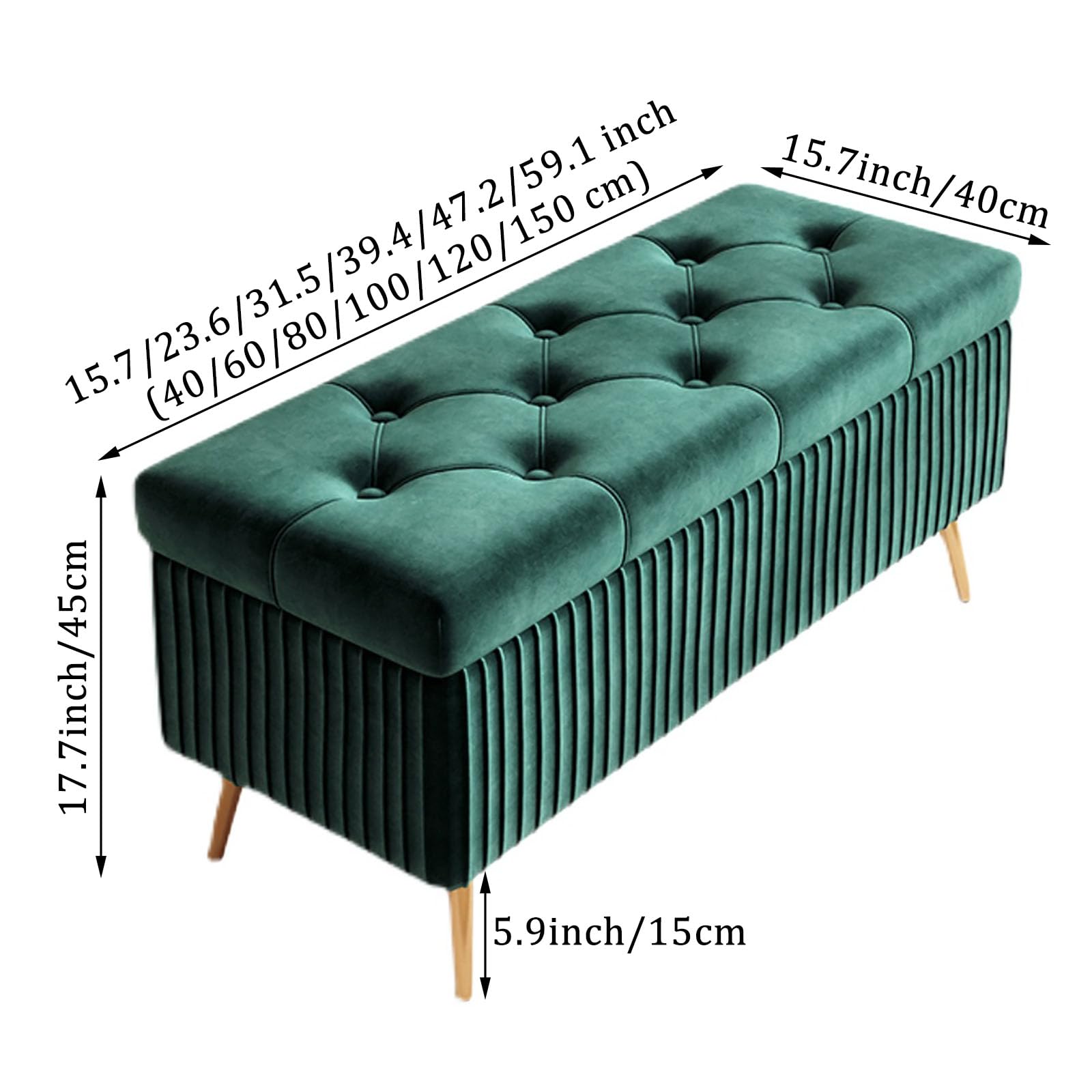 Cassapanca in Velluto, Panca Contenitore Imbottito in Spugna, Poggiapiedi in Legno Massello, Panca Scarpiera per Soggiorno Camera da Letto Spogliatoio Ingresso(Width 31.5in/80cm, Light Khaki)