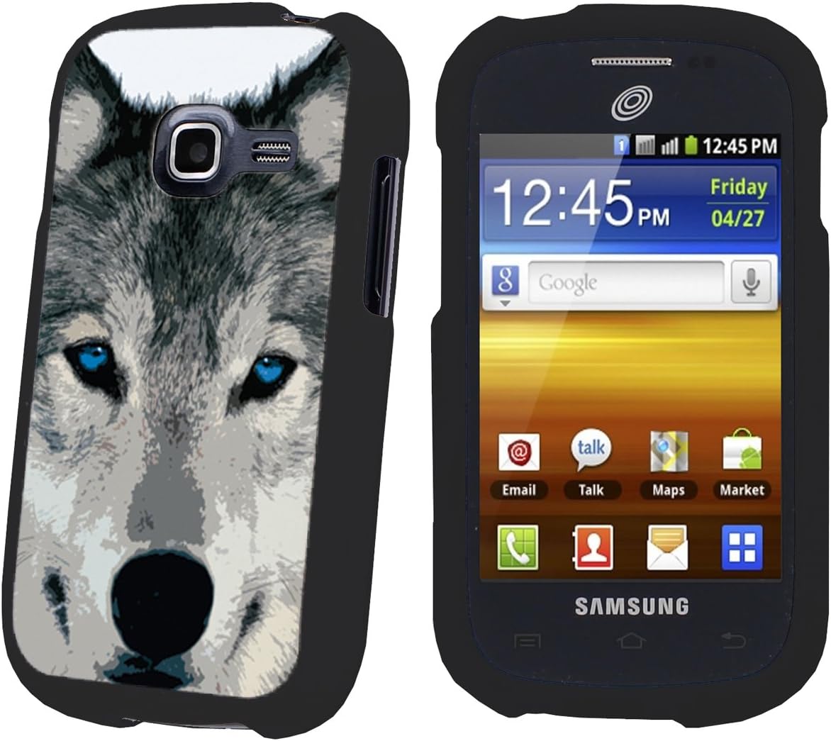 Black Protection Designer Case for Samsung Galaxy Centura S738C - (Wolf)