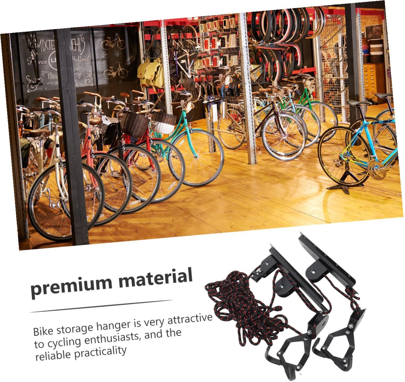 Bike Ceiling Mount Rack Indoor Bike Storage Hanging Bicycle Hook Wall Mount Garage Organizer for Space Saving Random Color