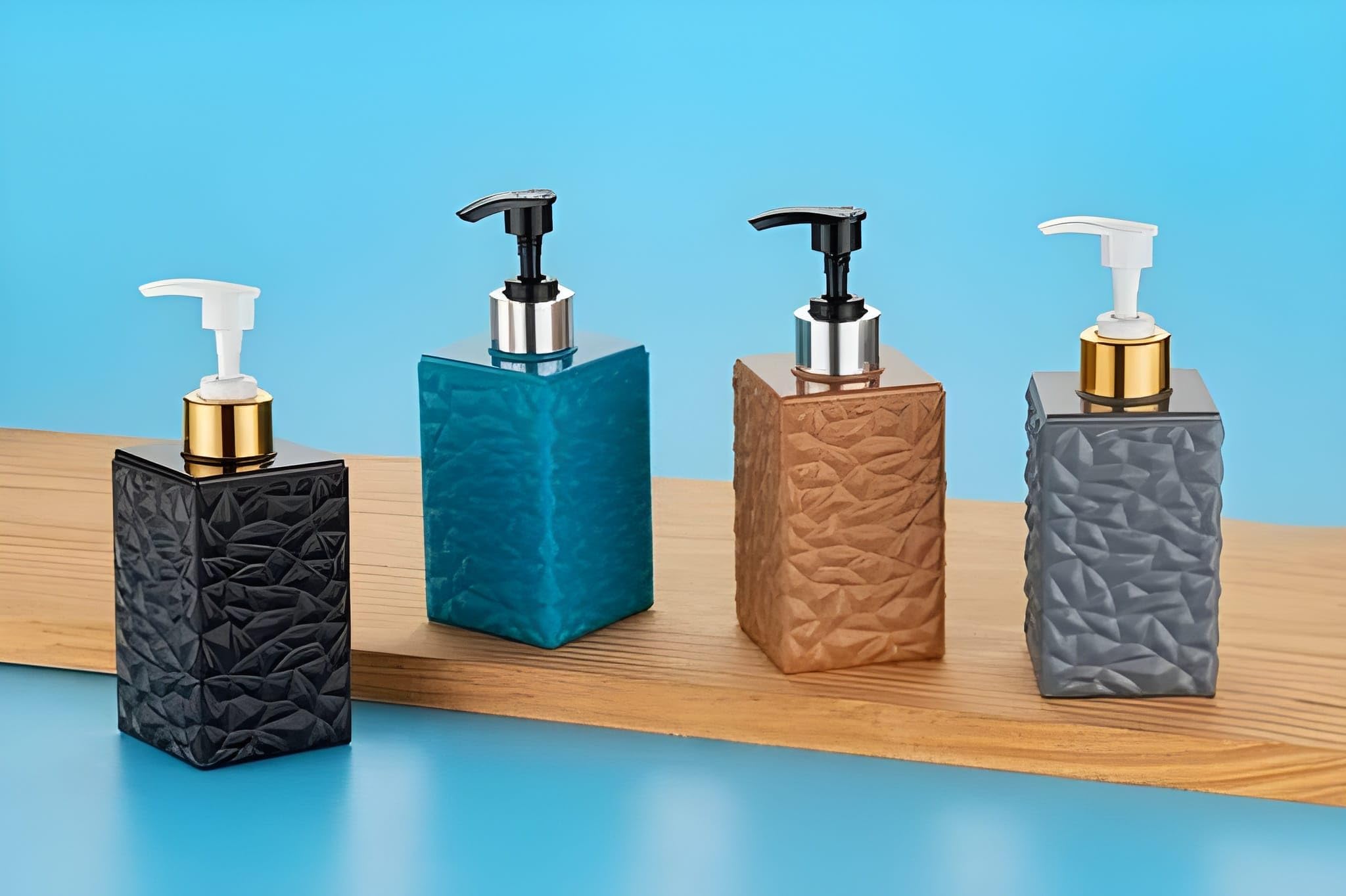 KiR Multipurpose Liquid Soap Dispenser | Refillable Pump Bottle for Hand Wash, Sanitizer, Lotion, Shampoo, Conditioner, Dish Soap, Shower Gel | Bathroom, Wash Basin & Kitchen Sink Use (1 PC)