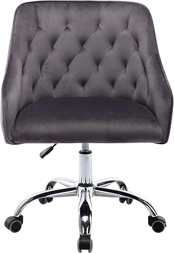 Miniatura 5 de ClassHouze Silla de escritorio de oficina cómoda silla de oficina silla de oficina moderna tapizada silla giratoria de terciopelo ajustable silla de