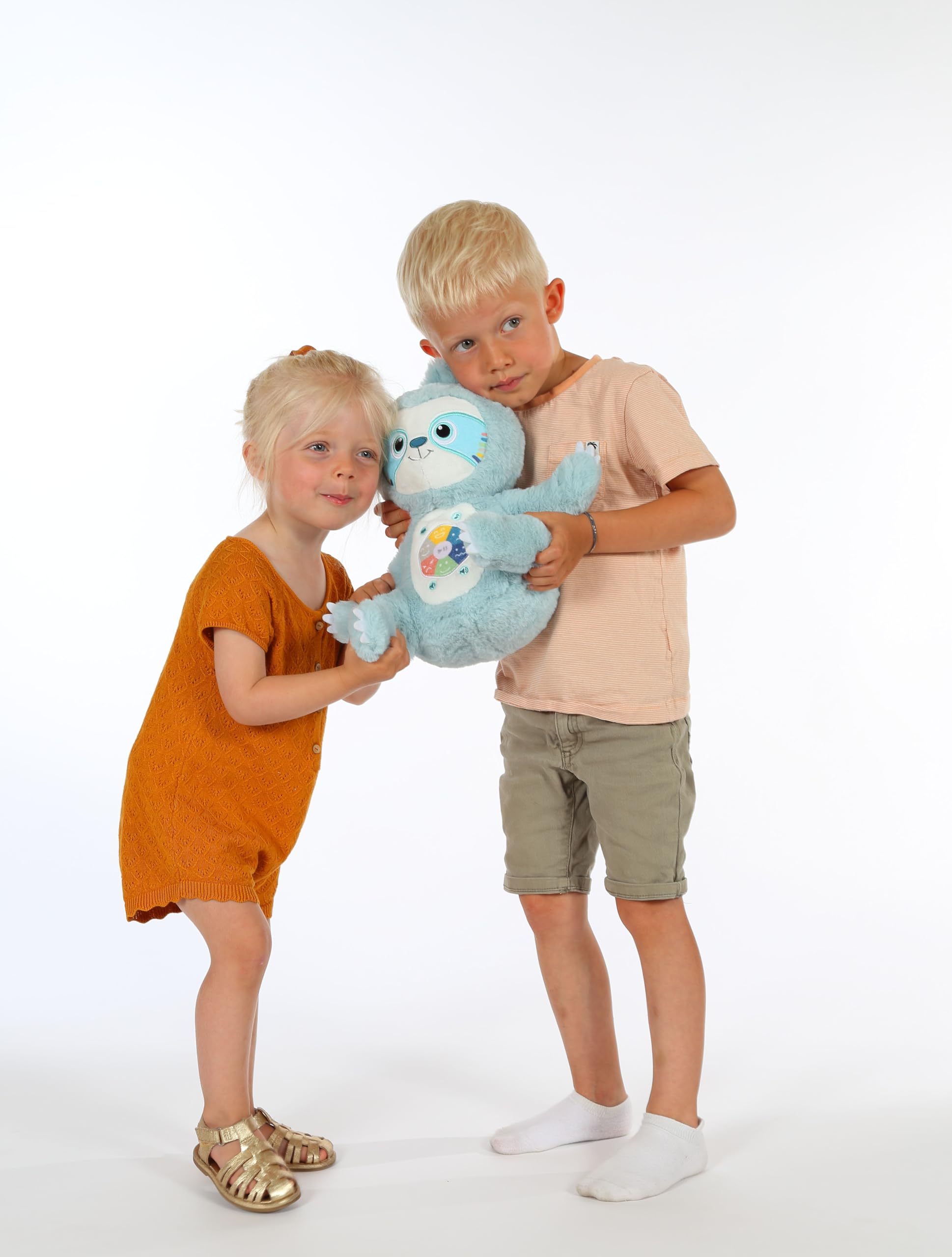 Gipsy Toys - Siméon, Mon conteur d'émotions – Peluche Interactive Musicale, conteuse d’Histoires – Garçon et Filles – 10 Mois à 7 Ans - 28 cm - Vert d'eau - Version Française