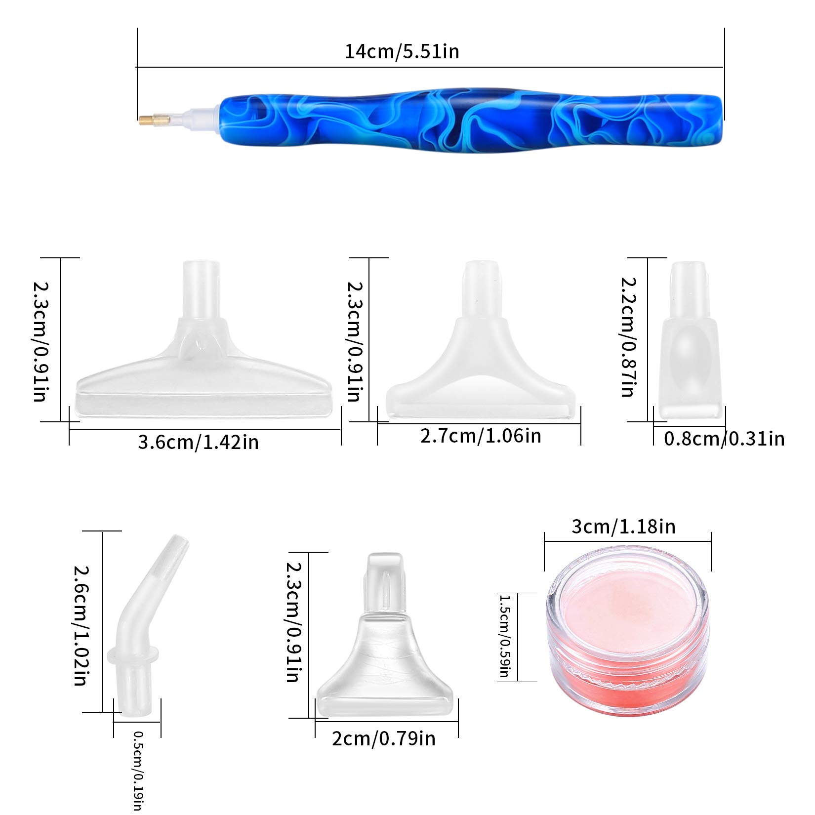 Image secondaire de Kit de Stylos de Peinture Diamant 5D avec Accessoires et Têtes de Rechange