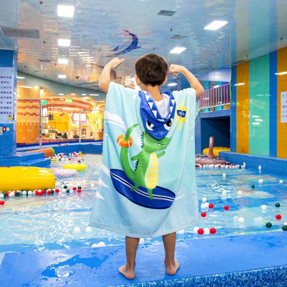 SHOWERORO Toalla de Baño Capucha para Niños, Secado Rápido, Algodón Suave