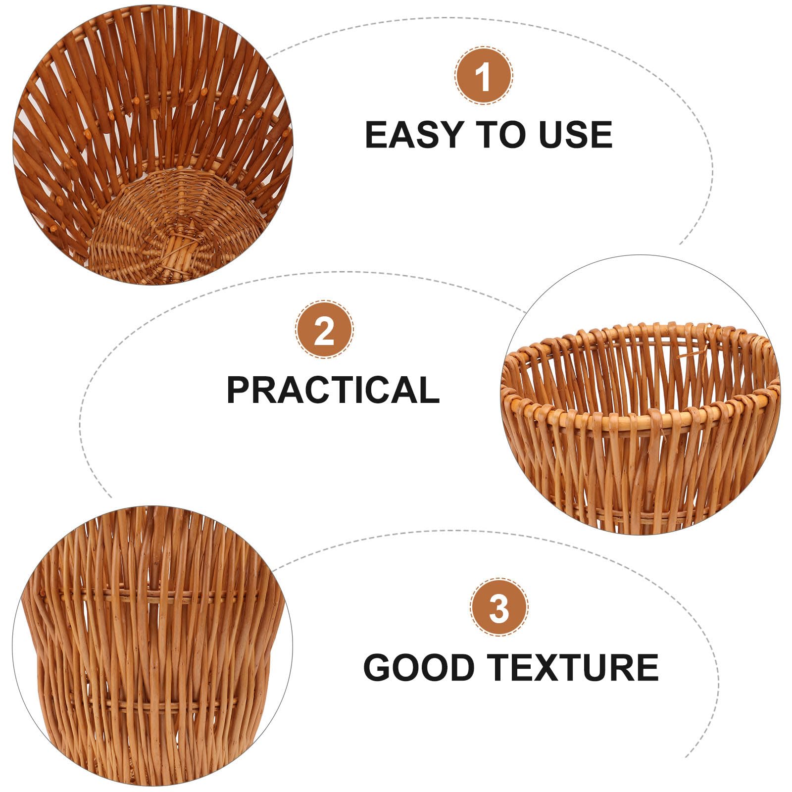 Cesto de Basura Tejido Natural, Tamaño Pequeño (25x28 Cm), Papelera Ecológica Multiusos para Hogar y Oficina, Cubo de Basura de Ratán Resistente y Decorativo