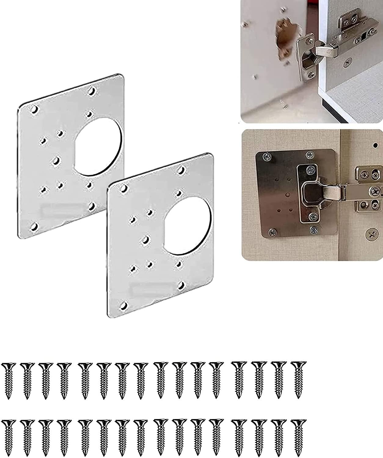 2/4/6 Pcs Hinges Repair Plate, Stainless Steel Kitchen