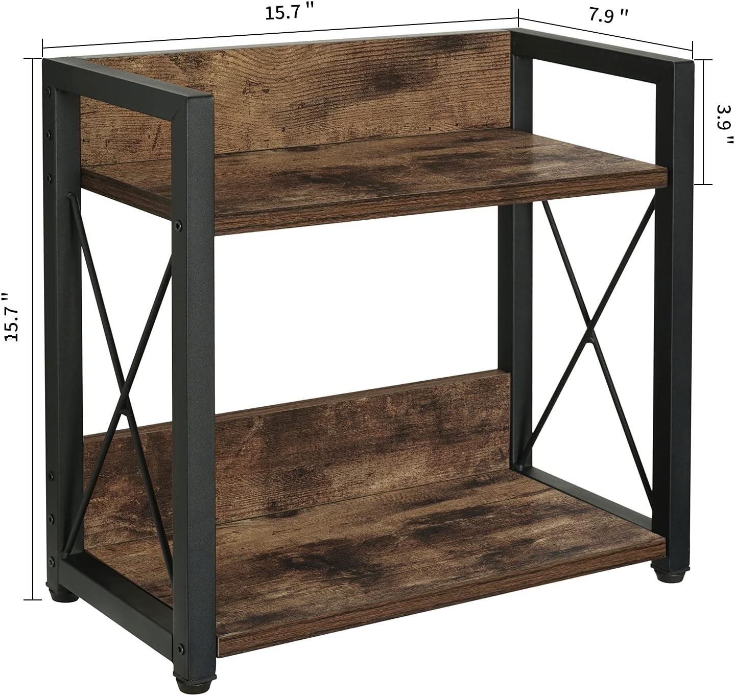 Giikin Vintage Desktop Storage Organizer Shelves, Wood Desk Organizer Stand Countertop Bookshelf for Office Supplies, Freestanding Display Rack for Desktop, Tabletop or Counter (Antique Brown) : Office Products