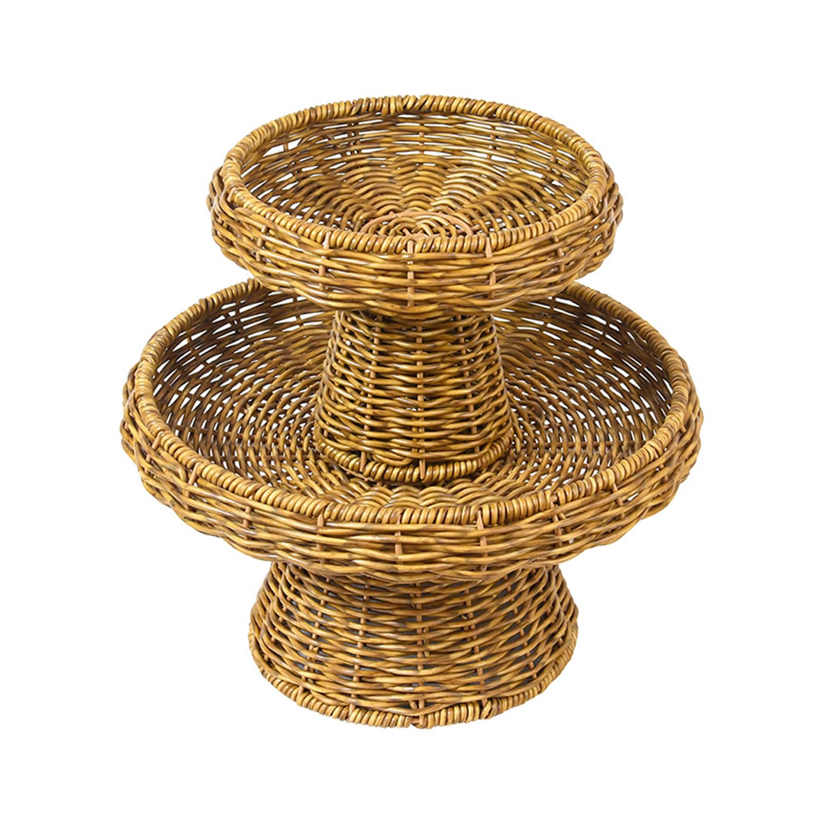 Elnwnnkc Decorative Round Woven Basket Sturdy Woven Hamper Perfect for Storing Fruits Vegetables Toy and Household Items Handcrafted Fruit Container