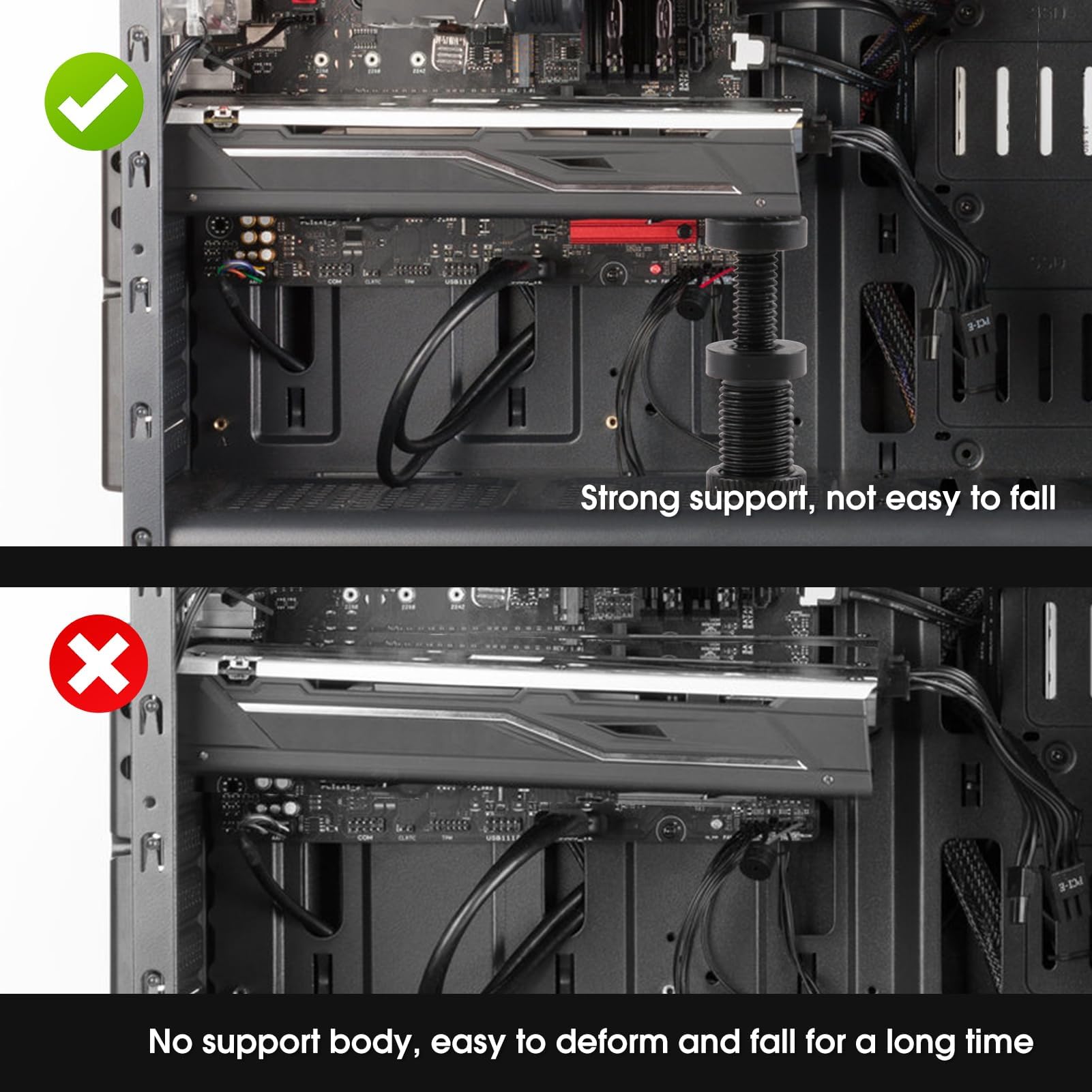 GPU Halterung Höhenverstellbar 26-50 Mm - Grafikkarten Stütze Mit Magnet | Aluminium