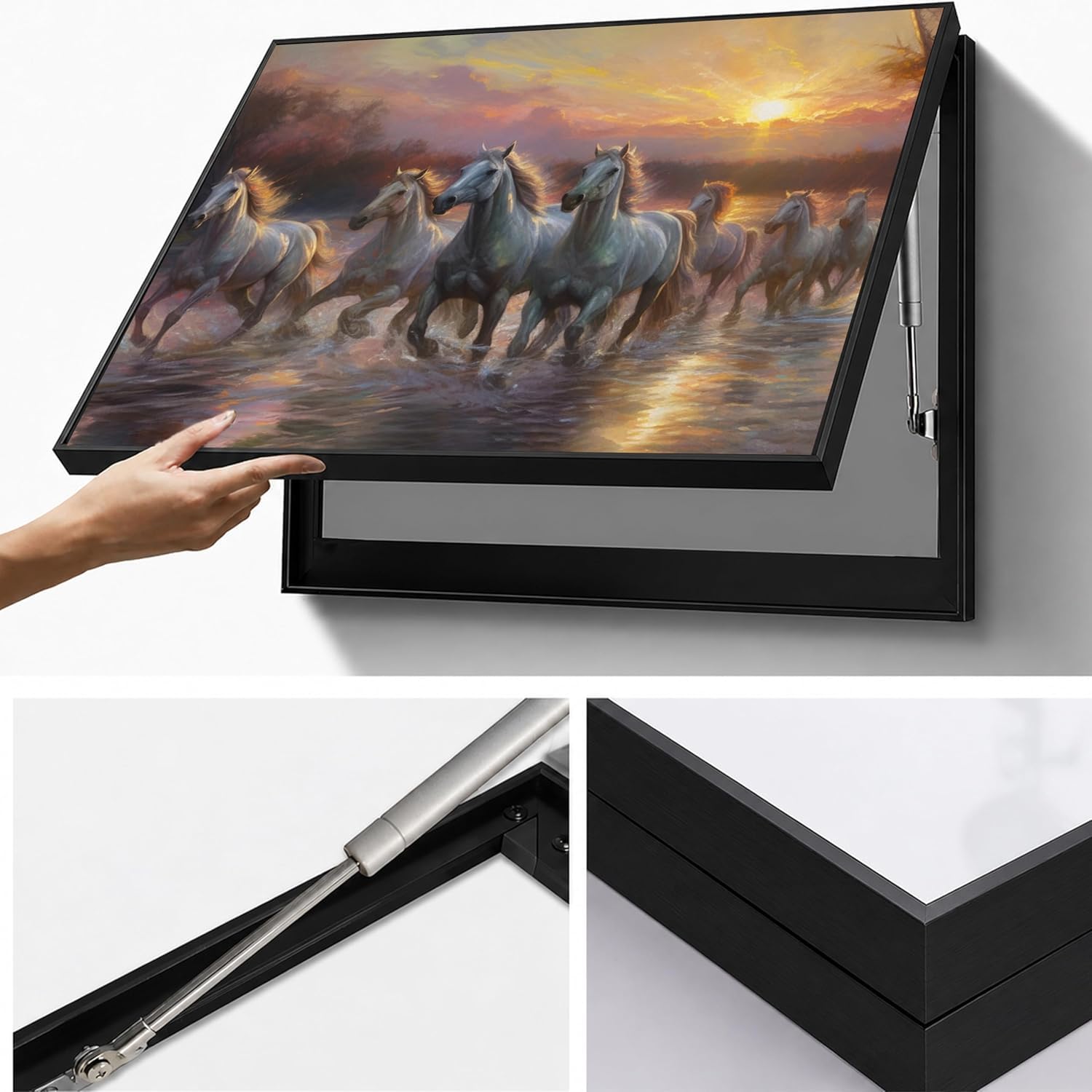 Electric MCB Box Cover - White Horse Painting -7 Electric MCB Box Cover - White Horse Painting -7
