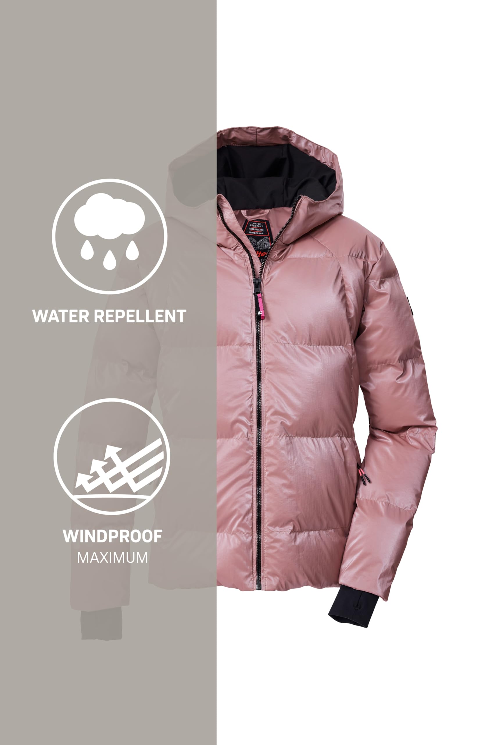 Killtec Ksw 210 Grls Qltd Jckt Giacca/giaccone trapuntato in piuma d'oca con cappuccio e paraneve Bambine e ragazze
