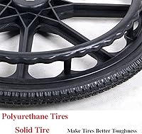 Vista 6 de (1PR, negro) Rueda de repuesto de rueda trasera de 24 x 1 pulgadas, conjunto de rueda trasera para sillas de ruedas de 16-18-20 pulgadas, piezas