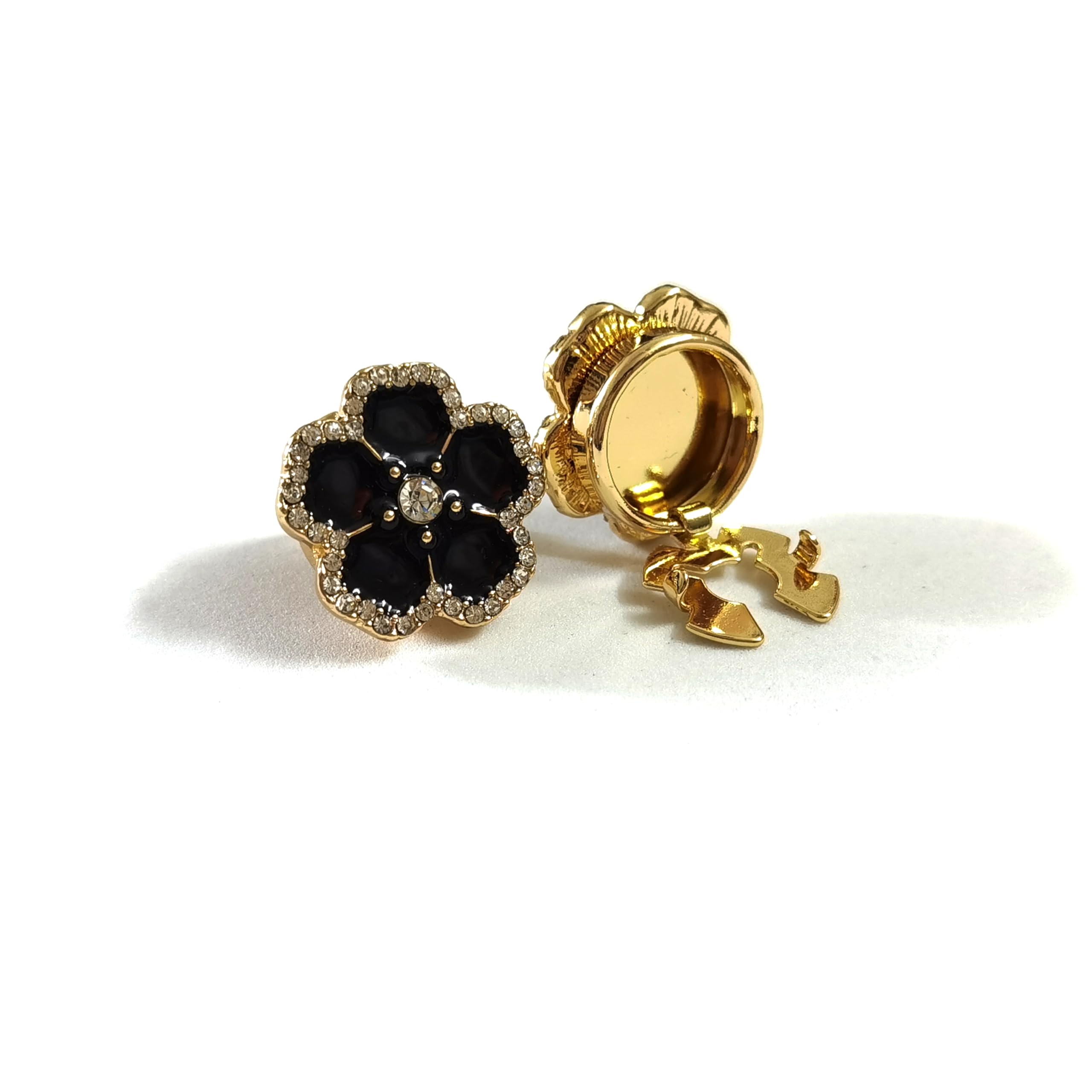 Gebloemde gesp met strassstenen (8mm) - Seegers Fournituren