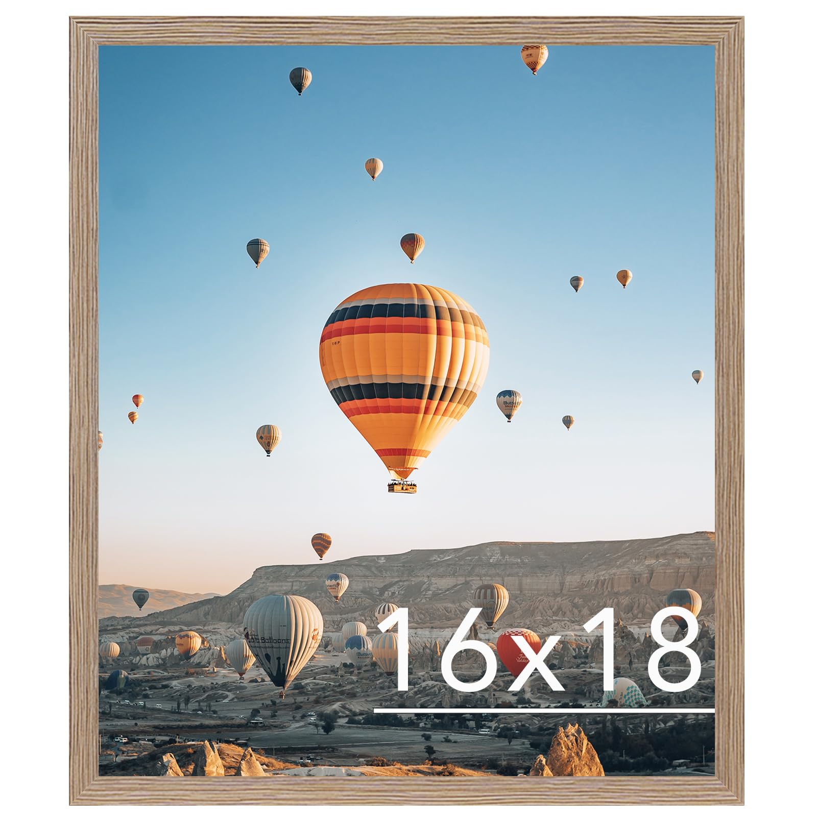 JCJMY Rustic Brown 16x18 Picture Frame for Poster Photo, Horizontal and Vertical Formats, Wall Hanging, 16 x 18 Wall Gallery Frame