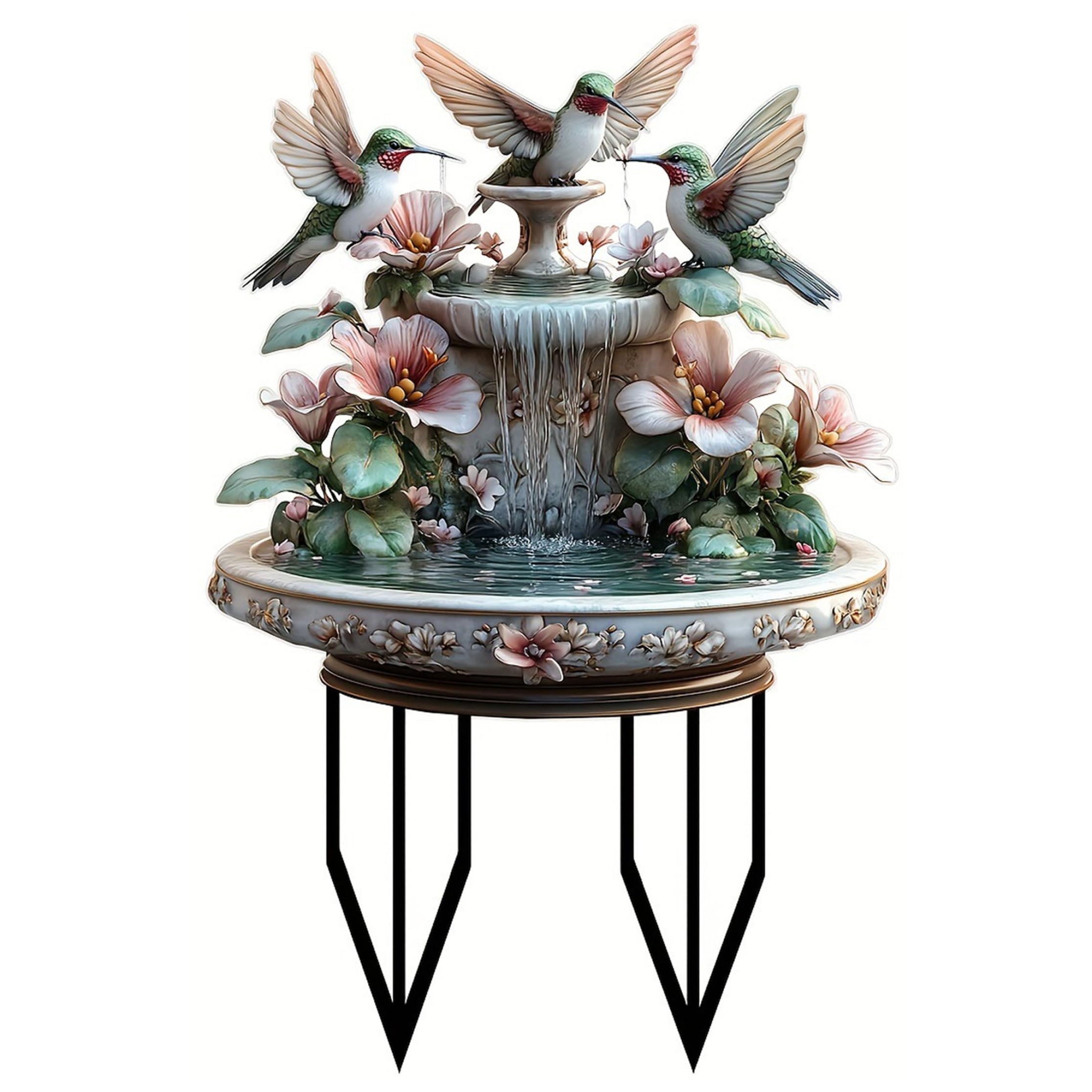 Aetherize Hummingbird Garden Decor, Waterproof Acrylic Lawn Decor with Stake Vivid Statue for Patio & Yard, 12x8 Inch lawn