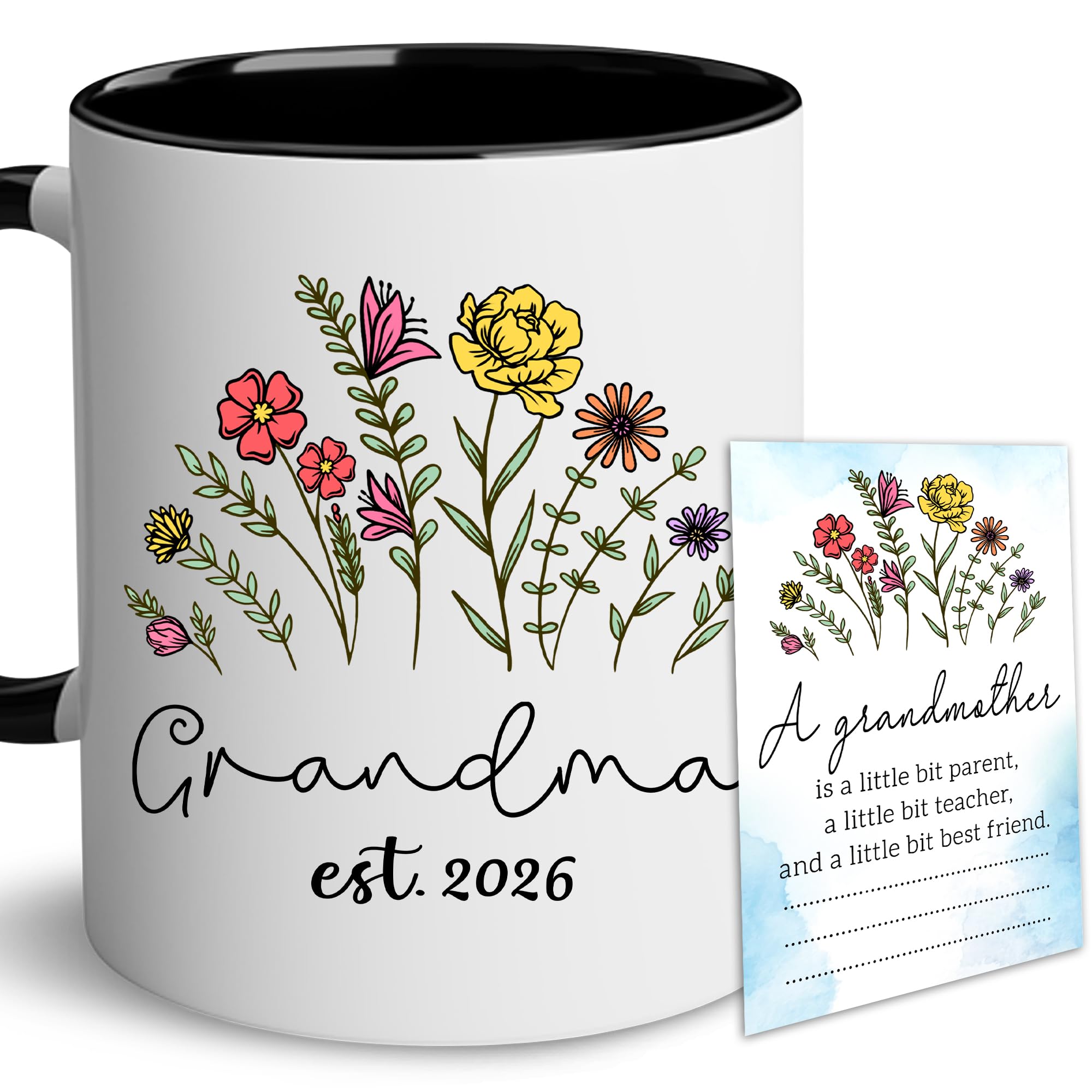 BSQUIELE Grandma 2026 Gifts - Promoted to Grandmas Est 2026 Mug - First Time Grandma Gift - Christmas